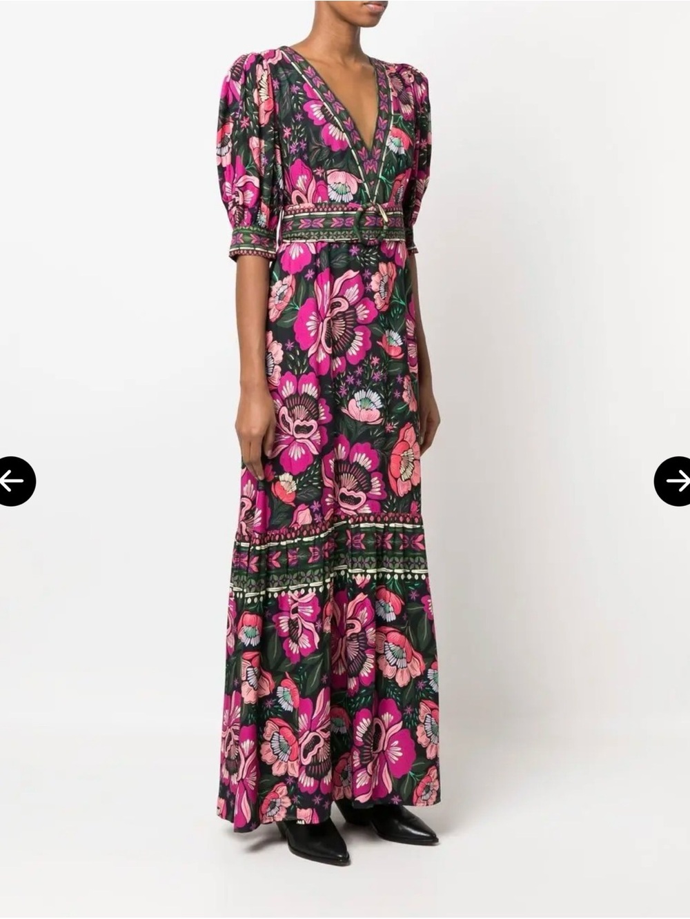 Farm Rio Floral Print Puff Sleeve Dress - Picture 12 of 16